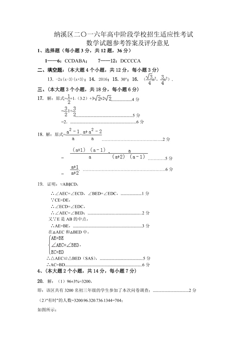 四川省纳溪区2016年中考数学适应性考试中考数学参考答案.docx_第1页