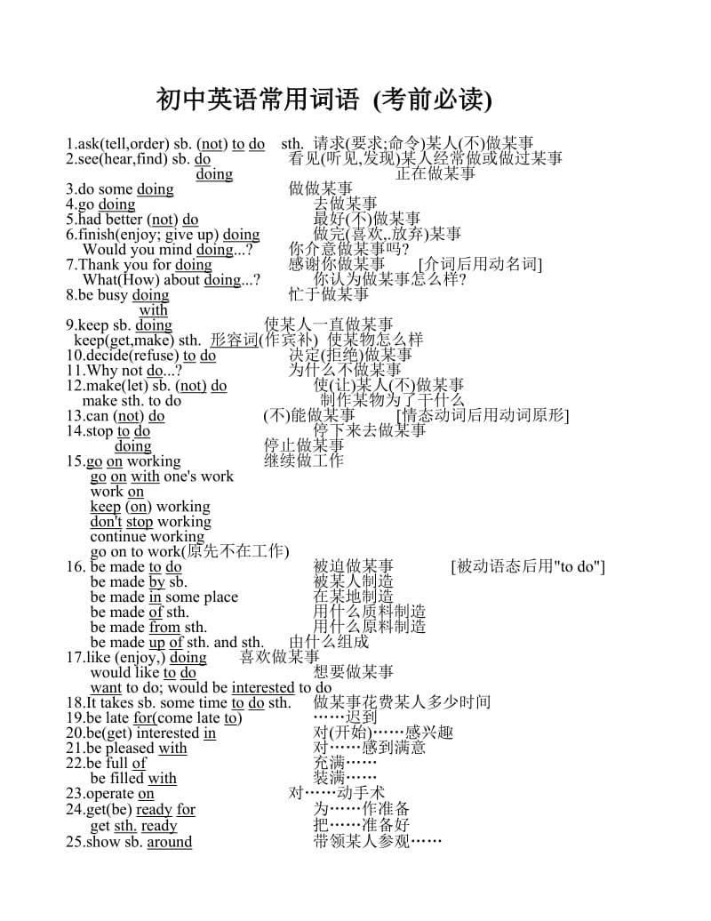 初中英语常用词语(考前必读).doc_第1页