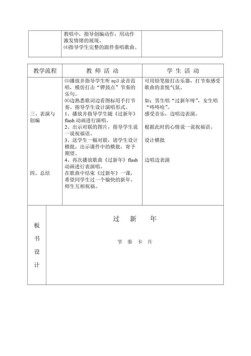 2011年上学期教案小一音乐《过新年》.doc_第2页