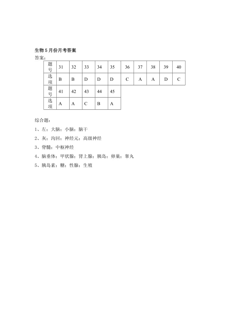 北师大版七年级下册生物月考及答案(第十二章).doc_第3页