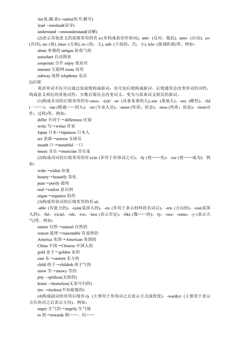 初中英语语法大全第一部分词法(构词法).doc_第2页