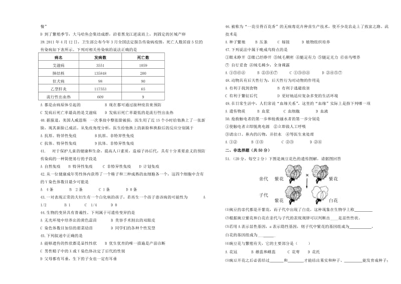 初二上学期生物期末试题.doc_第3页