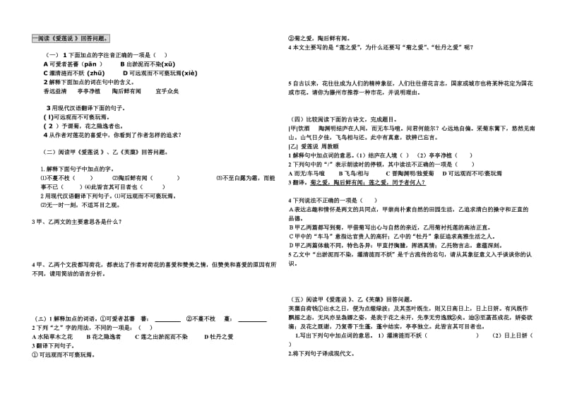 八年级语文下册试卷厚扬文言文.doc_第1页