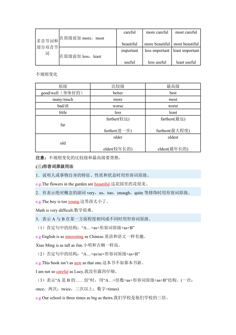 初三英语语法专题讲座之四：形容词和副词.docx_第3页