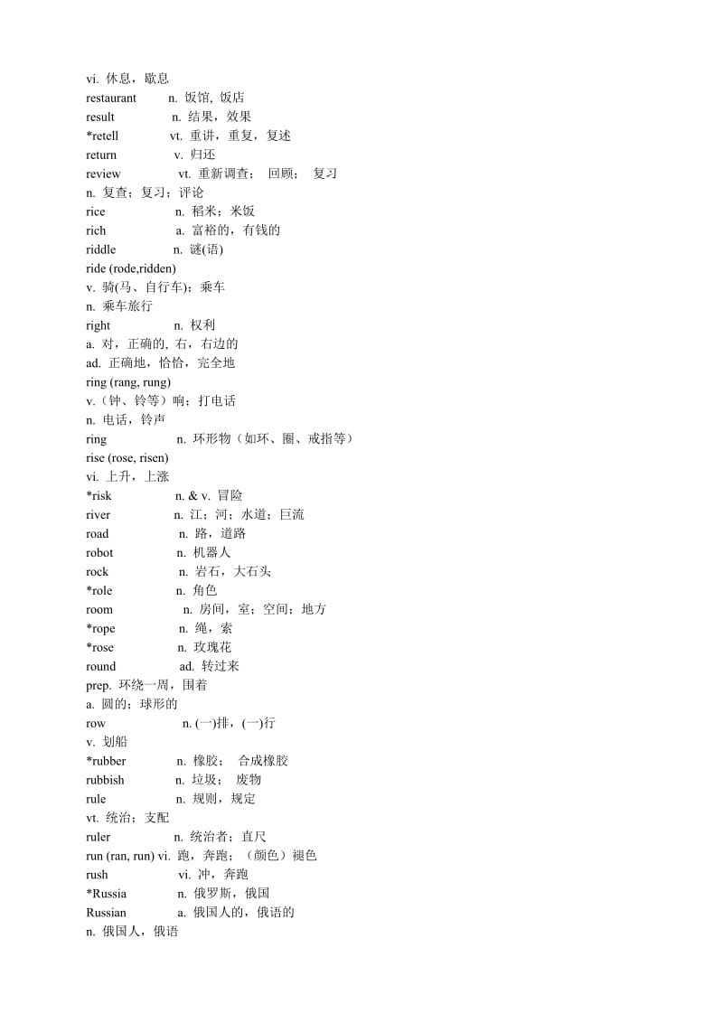 初中英语新课程标准词汇表和初中英语习惯用语和固定搭配(r).doc_第2页