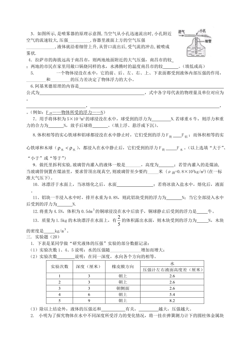 九年级物理第十四章压强和浮力单元检测题新课件人教版.doc_第2页