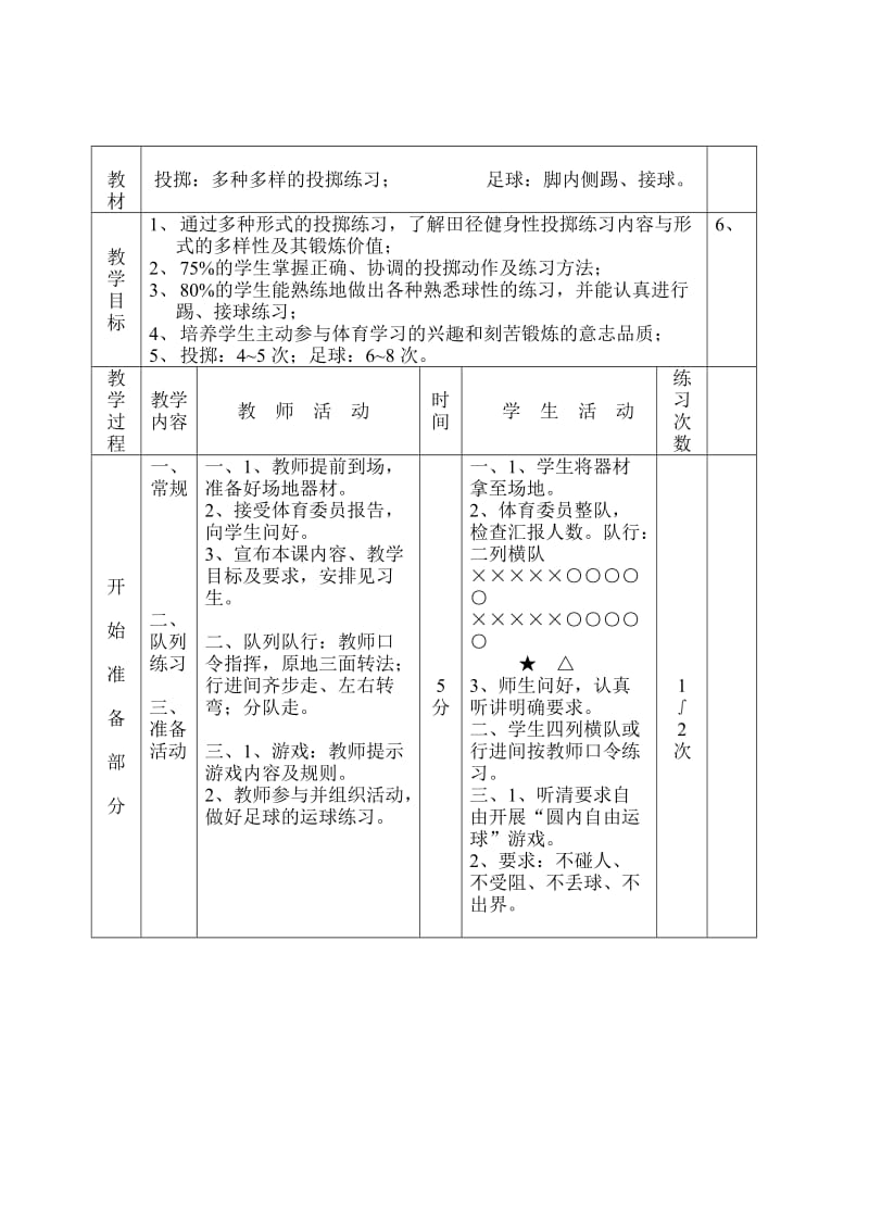 初中体育课教案全集.doc_第1页