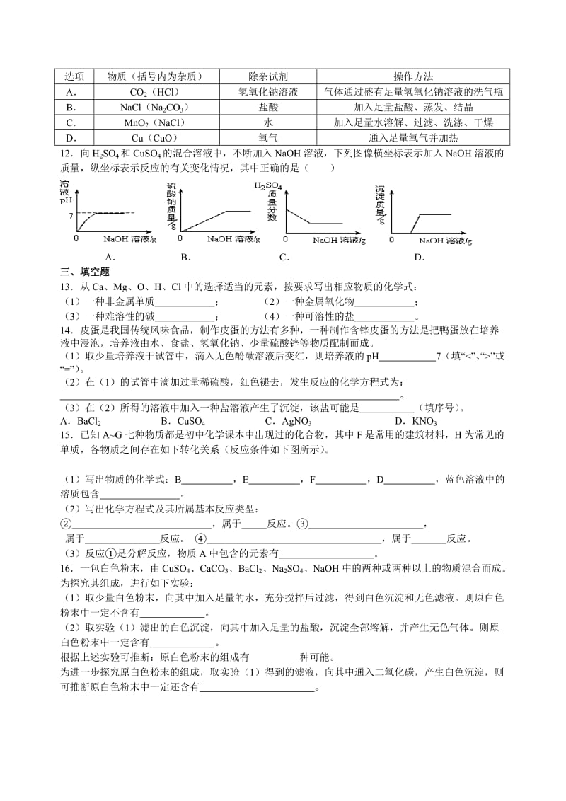 九年级化学下册第十一单元辅导题.doc_第2页