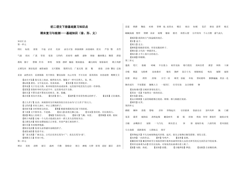 初二语文下册基础复习知识点.doc_第1页