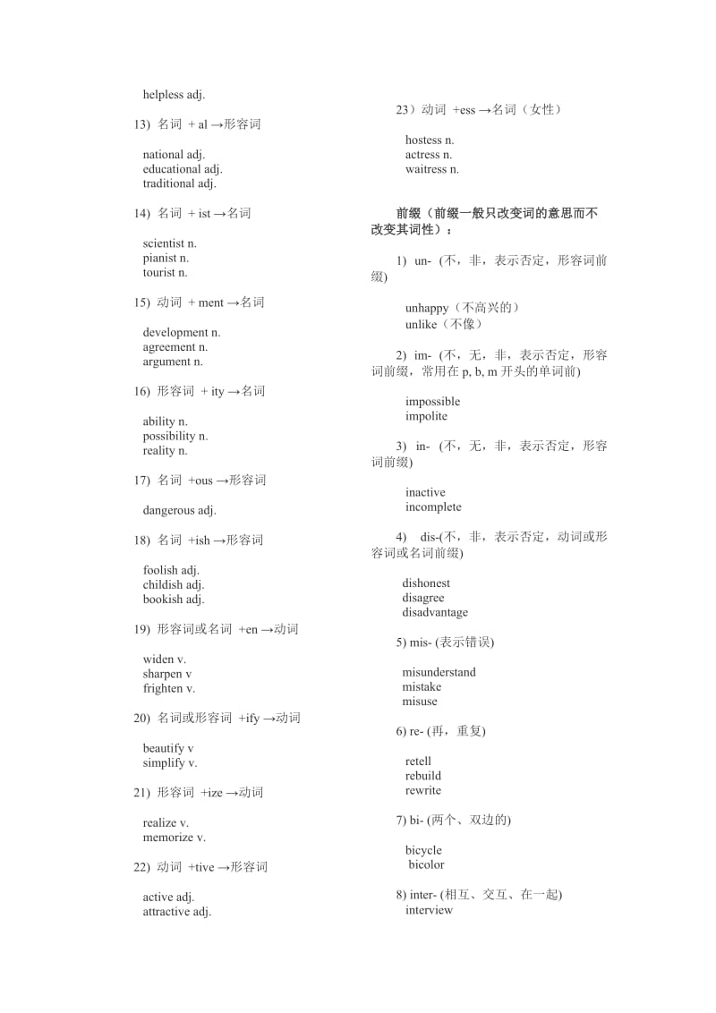 初中英语考点总结-初中英语常用构词法归纳.doc_第2页