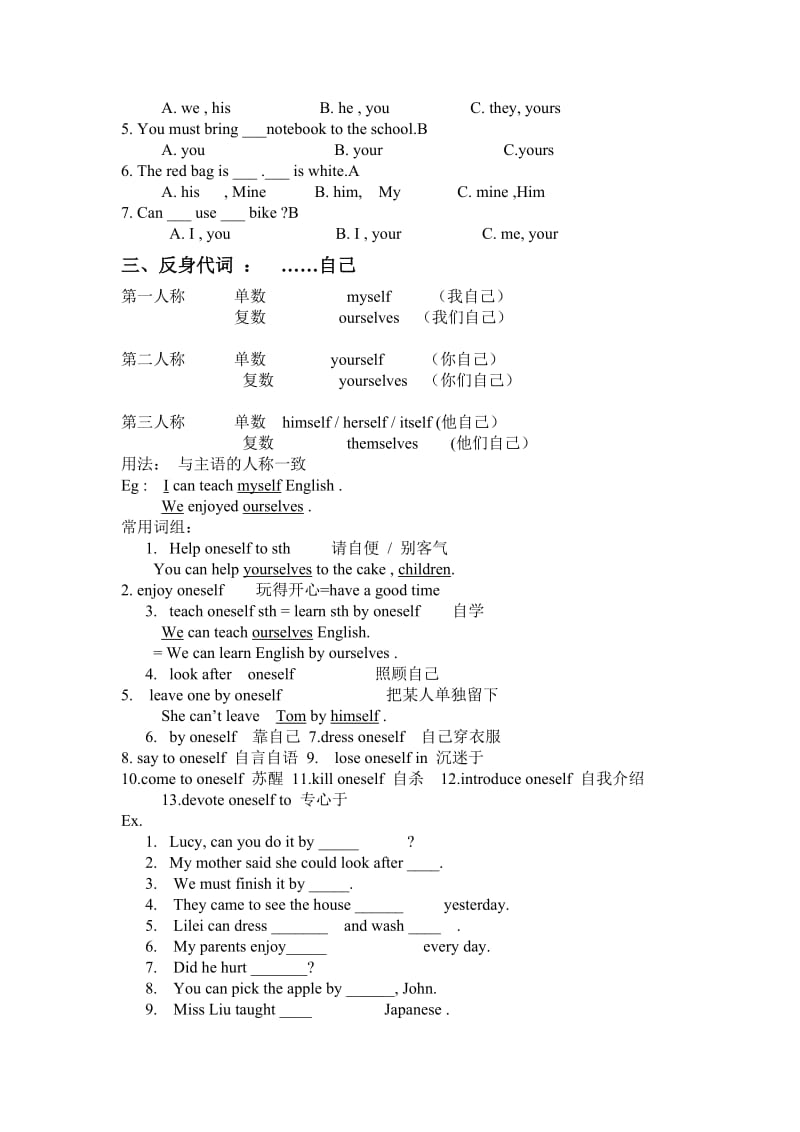 初中代词专题知识点讲解和练习.doc_第3页