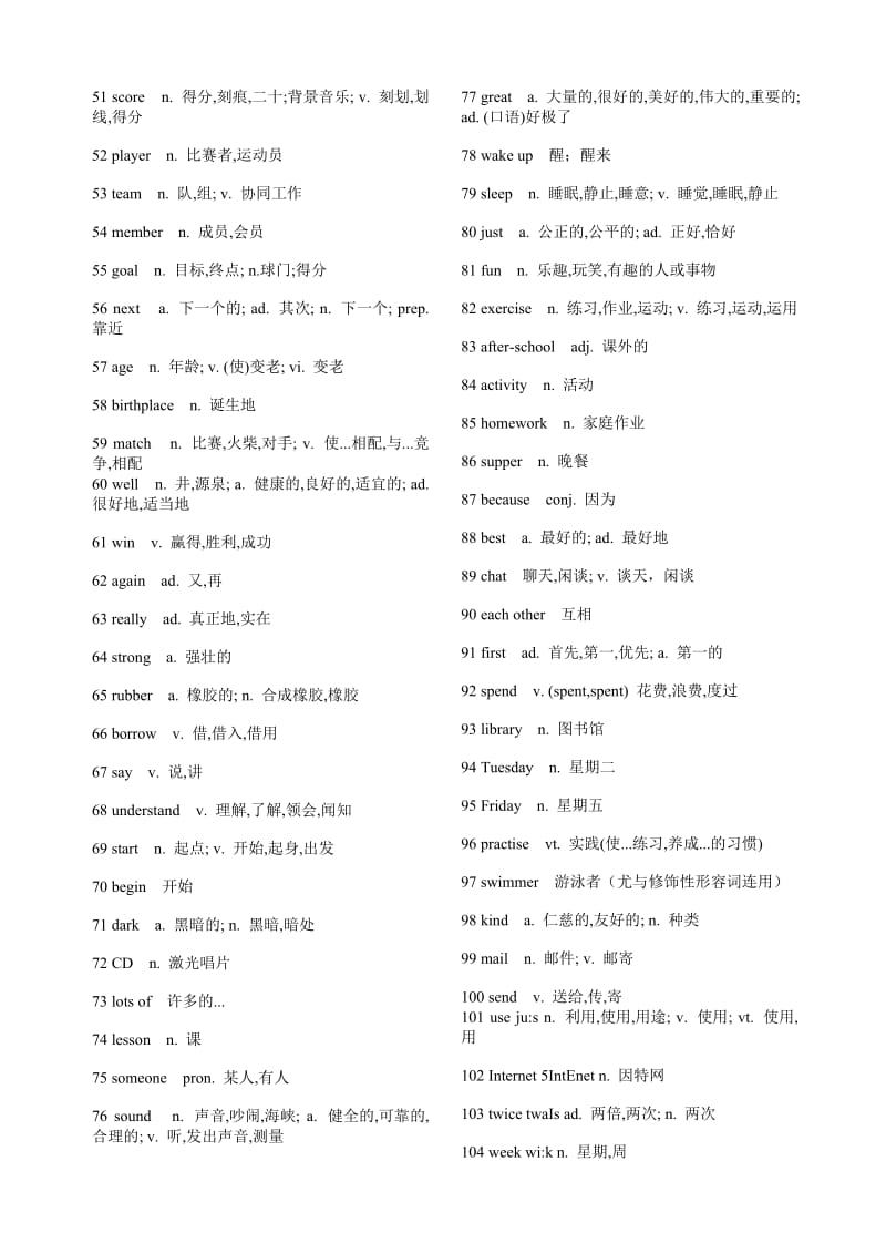 初中英语单词表牛津初中英语单词表七年级上共428词.doc_第2页