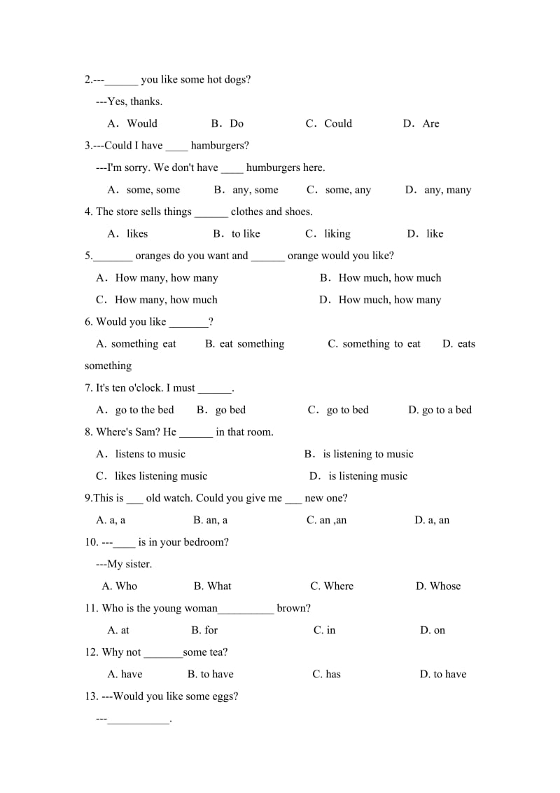 仁爱版七年级上学期期末测试题.doc_第2页