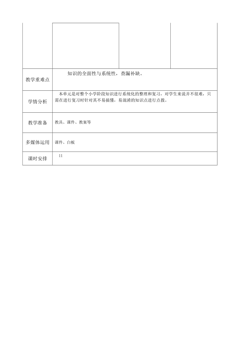 龙溪镇小学六年级整理复习教学设计.doc_第2页