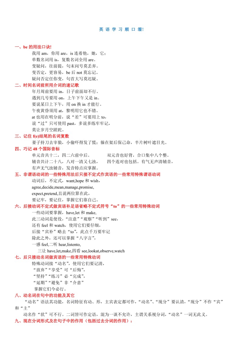 小学英语语法学习顺口溜1.doc_第1页