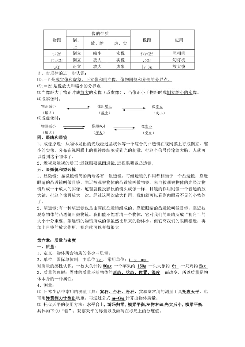 八年级物理上册第5.6章知识点及试题.doc_第2页