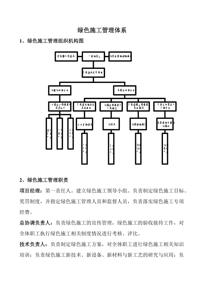 绿色施工管理组织机构及职责.doc_第1页