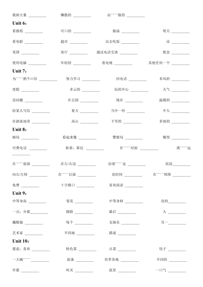 人教版七年级下册英语重点单词短语.doc_第2页