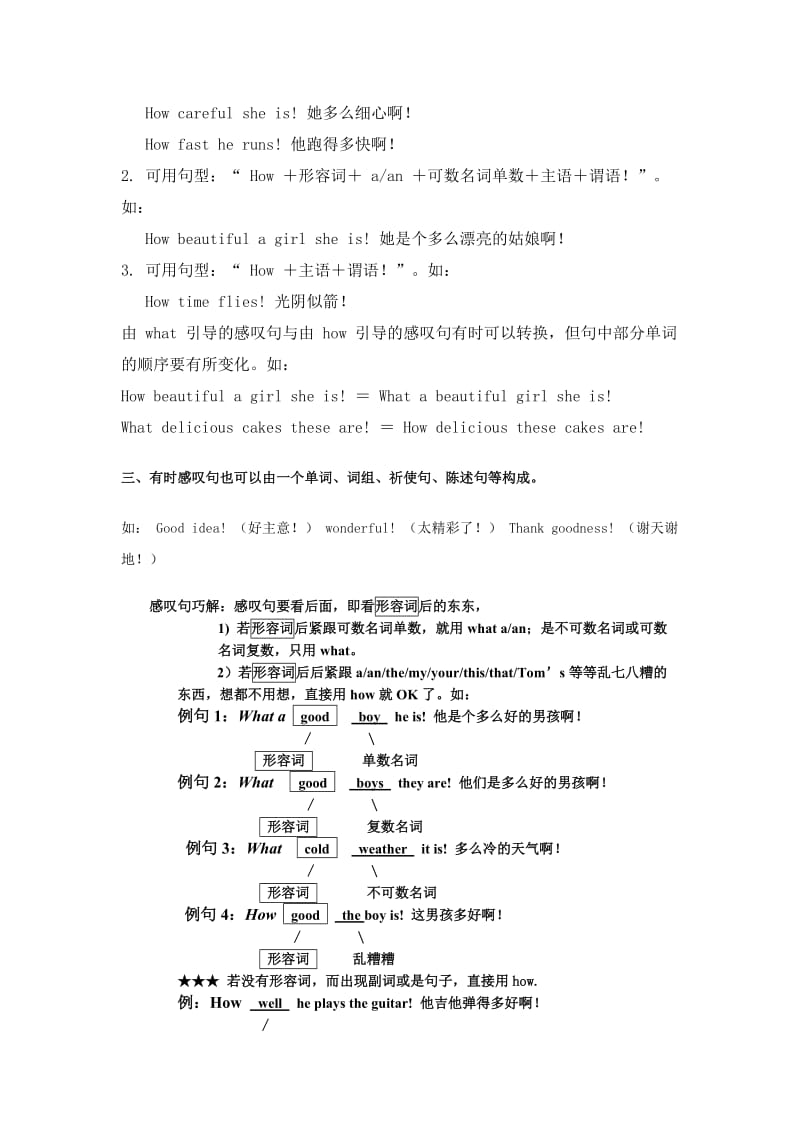 初中英语感叹句用法及练习题附答案.doc_第3页