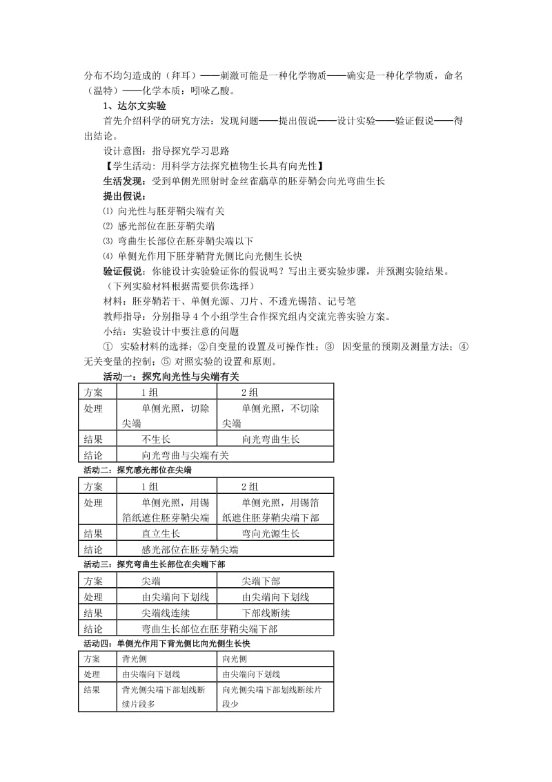 《植物生长素的发现》说课稿.doc_第3页