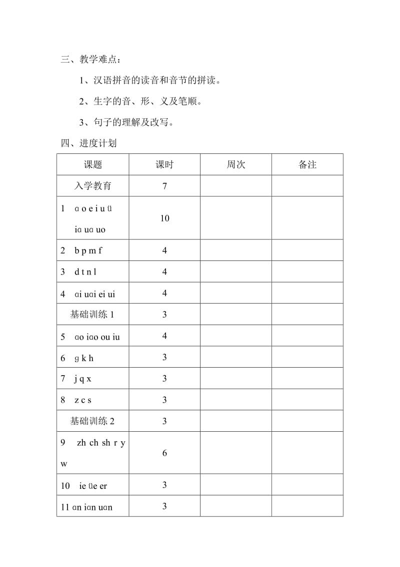 聋校语文第一册教学计划.doc_第2页