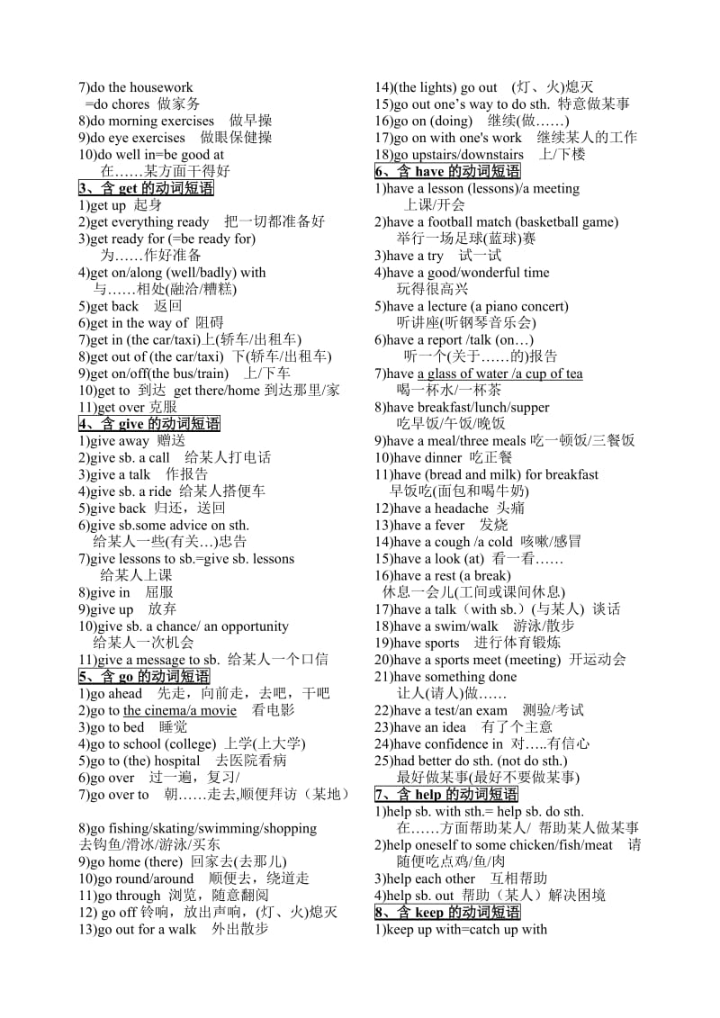 初中英语常用词组分类汇总(九年级).doc_第2页