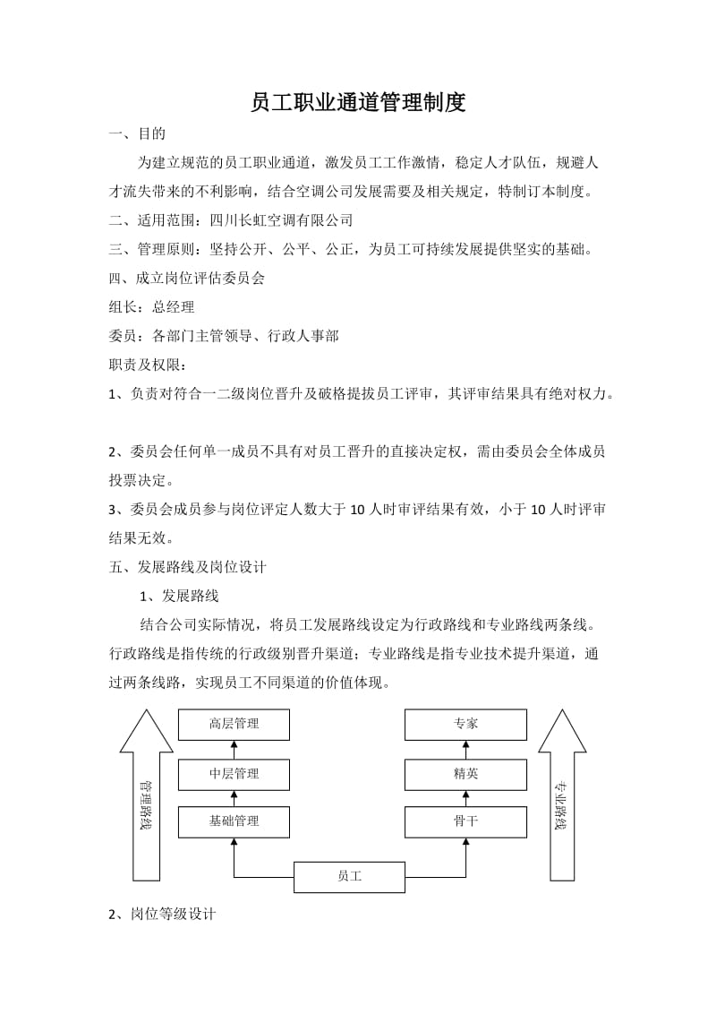 空调公司员工职业通道管理制度(初稿).doc_第2页