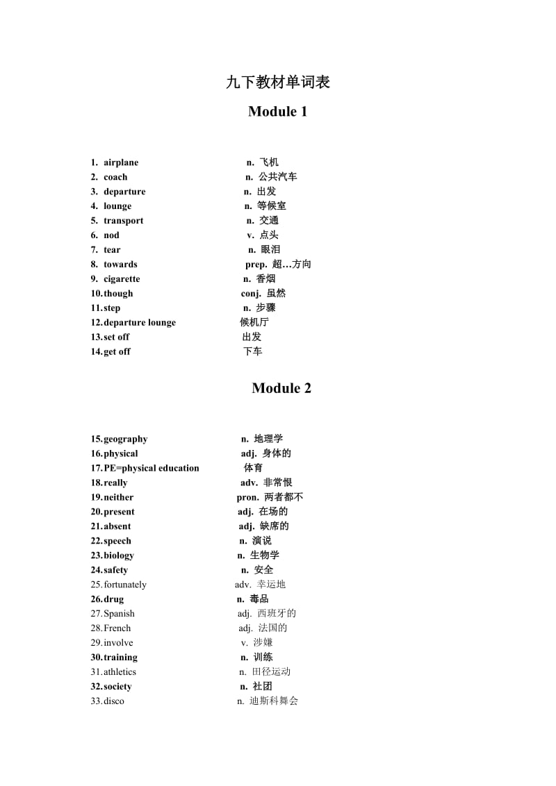 英语初三下教材单词表(外研社版).doc_第1页