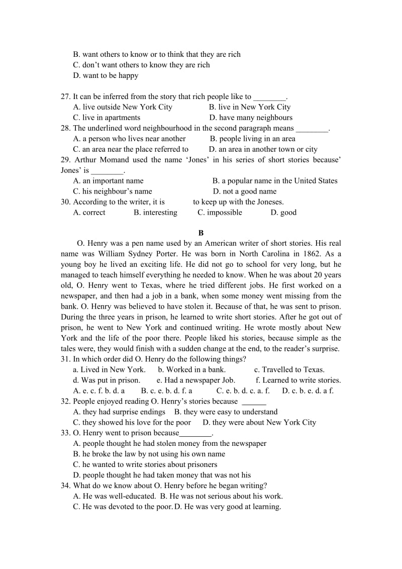 惠州市实验中学2011-2012学年高二上学期期中考试(英语).doc_第3页