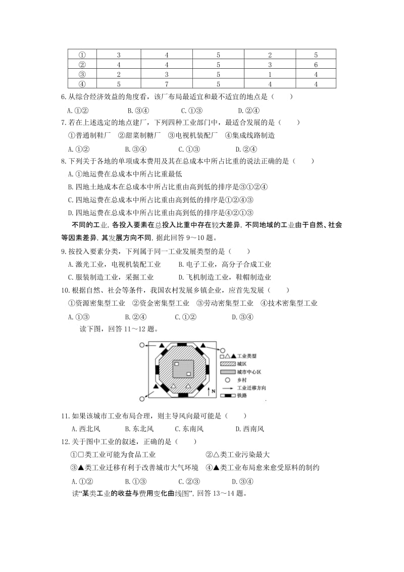 深圳市高级中学2011-2012学年高二上学期期中考试(地理).doc_第2页