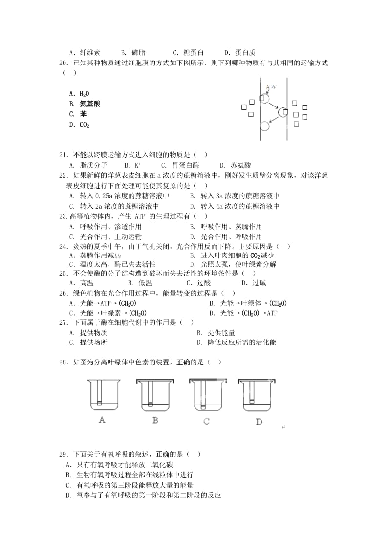 福建省福清东张中学2013届高三上学期期中考试生物试题.doc_第3页