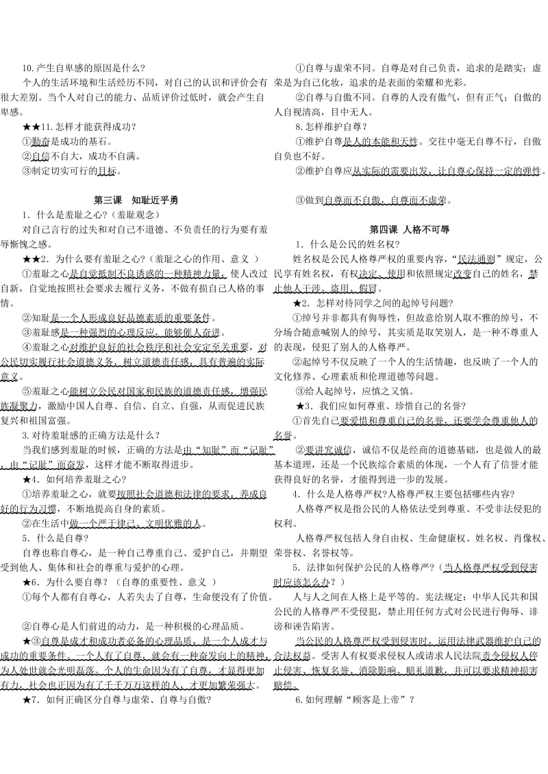 苏教版七年级思品上册复习提纲.doc_第2页