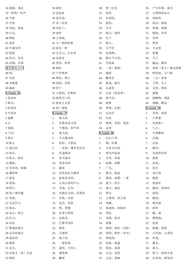 新目标英语九年级1-12单元单词词组过关(两张试卷).doc_第2页