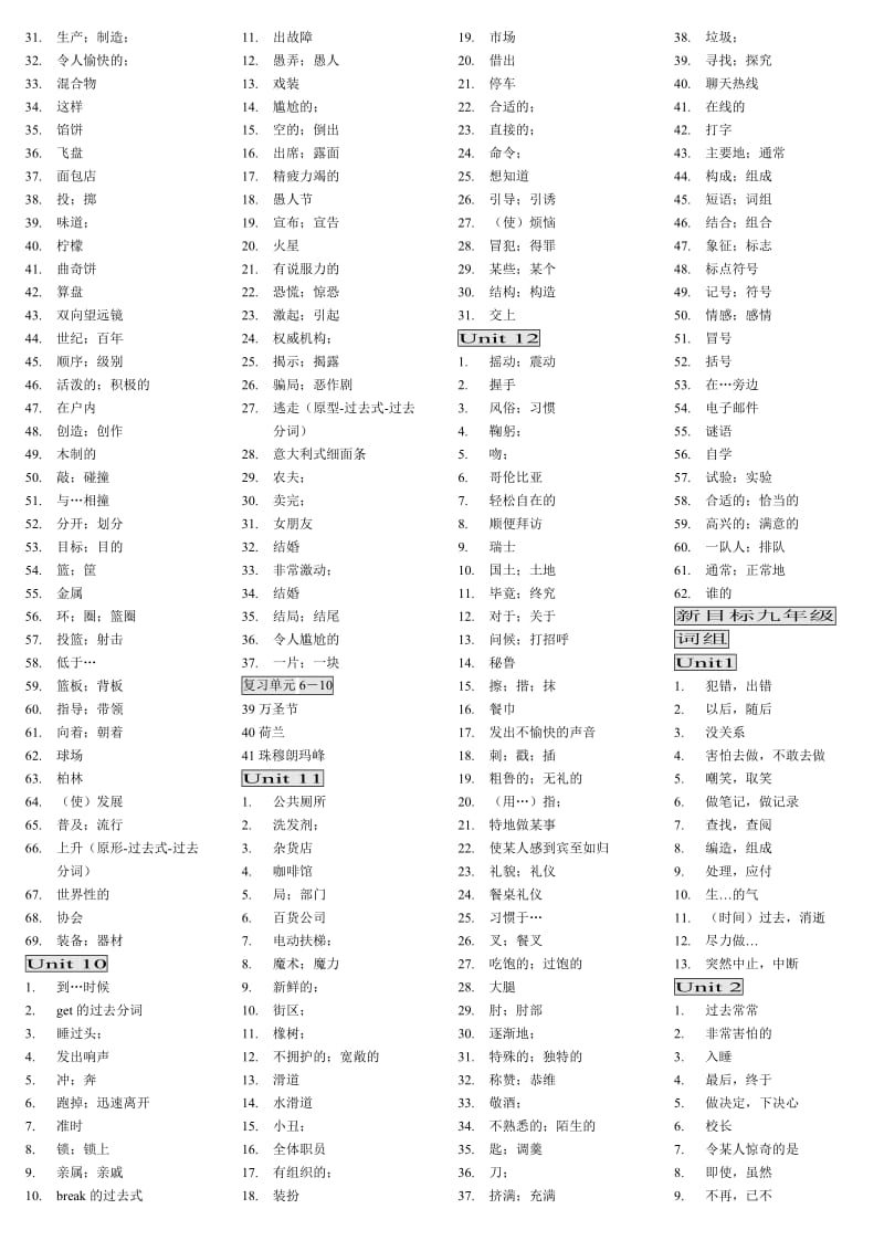 新目标英语九年级1-12单元单词词组过关(两张试卷).doc_第3页