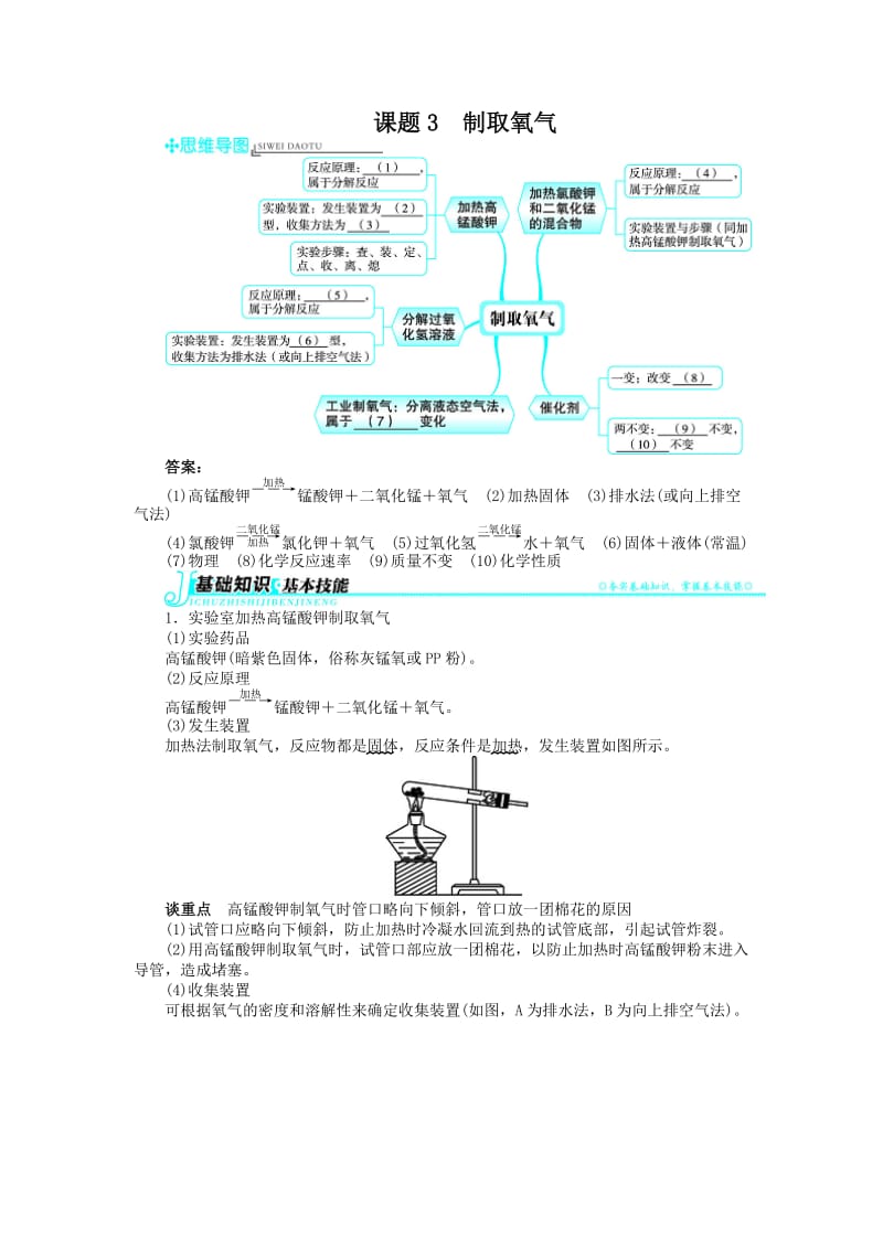 新人教版九年级化学上册例题精讲第2单元课题3制取氧气.doc_第1页