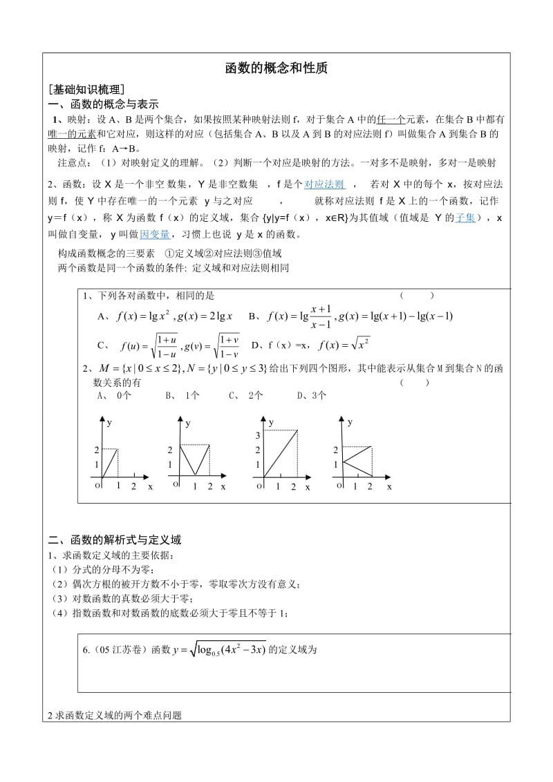 高三第一轮复习：函数的概念和性质.doc_第1页