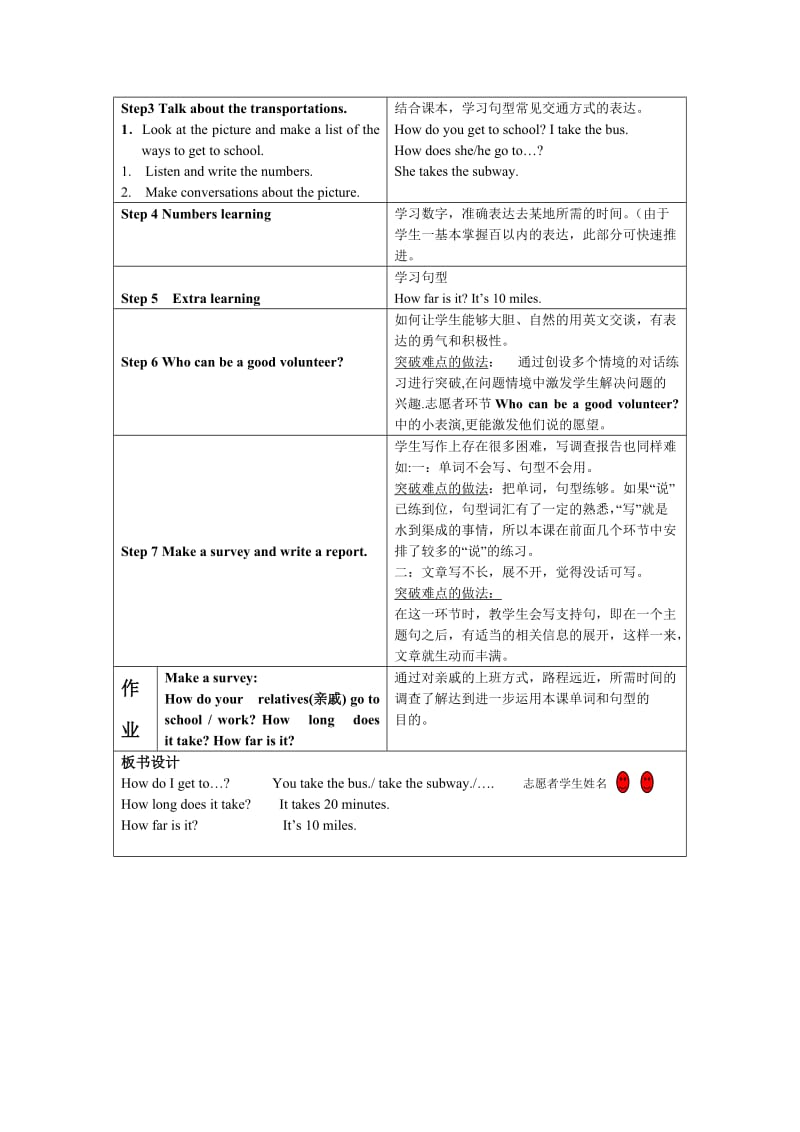 新目标八年级上Unit4Howdoyougettoschool教学设计.doc_第2页