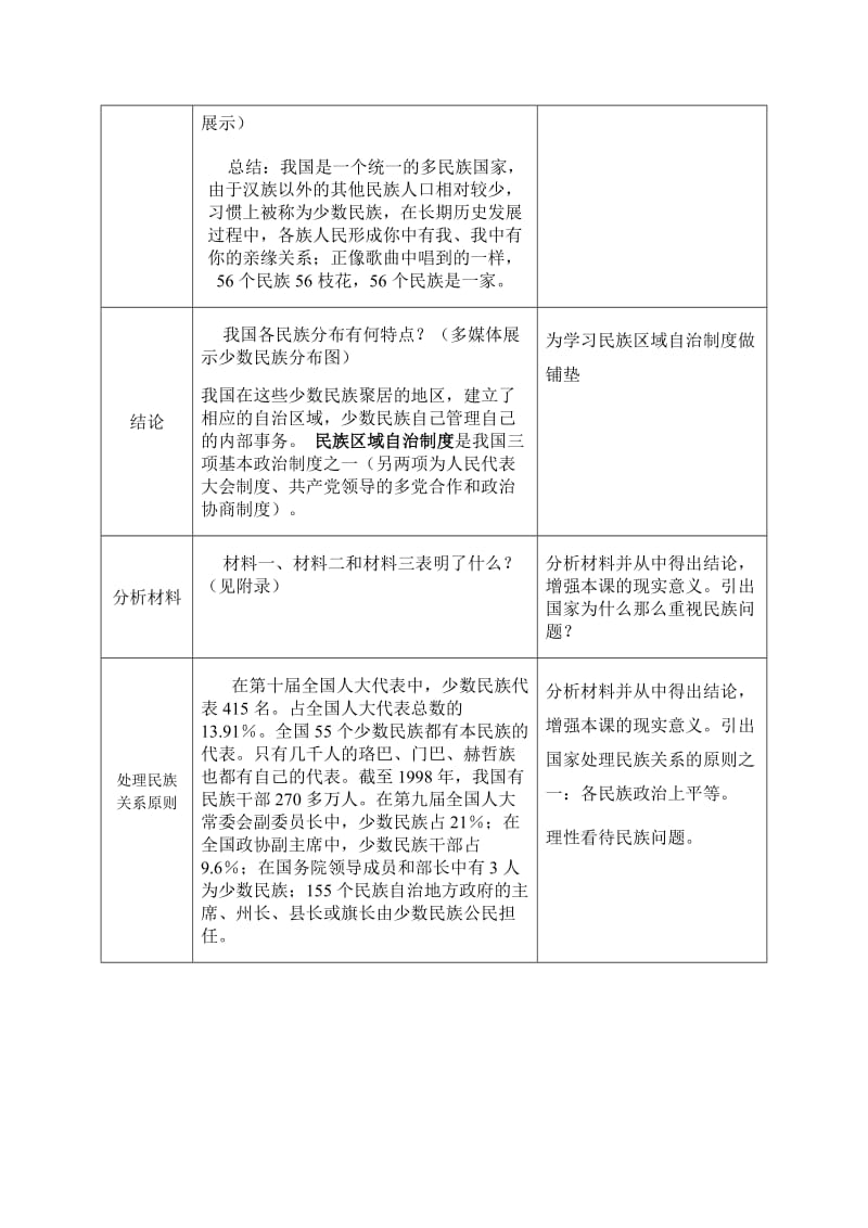 新课标九年级第三课第三框《统一的多民族国家》教学设计.doc_第3页