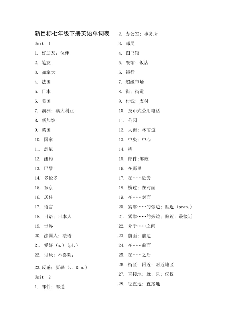 新目标七年级下册英语单词表.doc_第1页