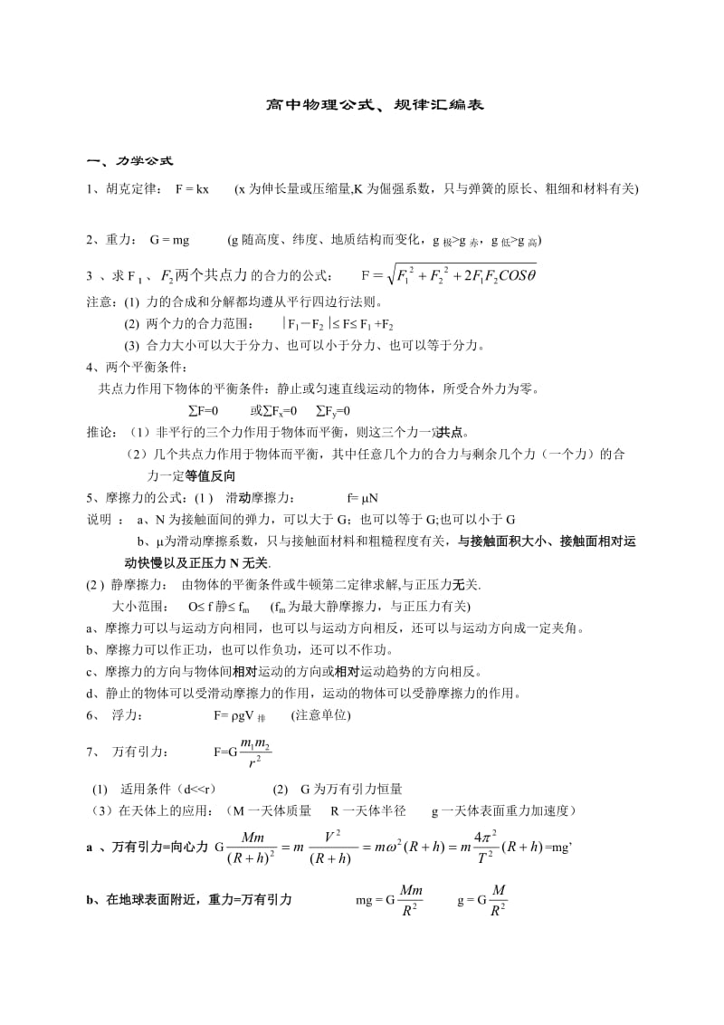 高中物理公式总表s.doc_第1页