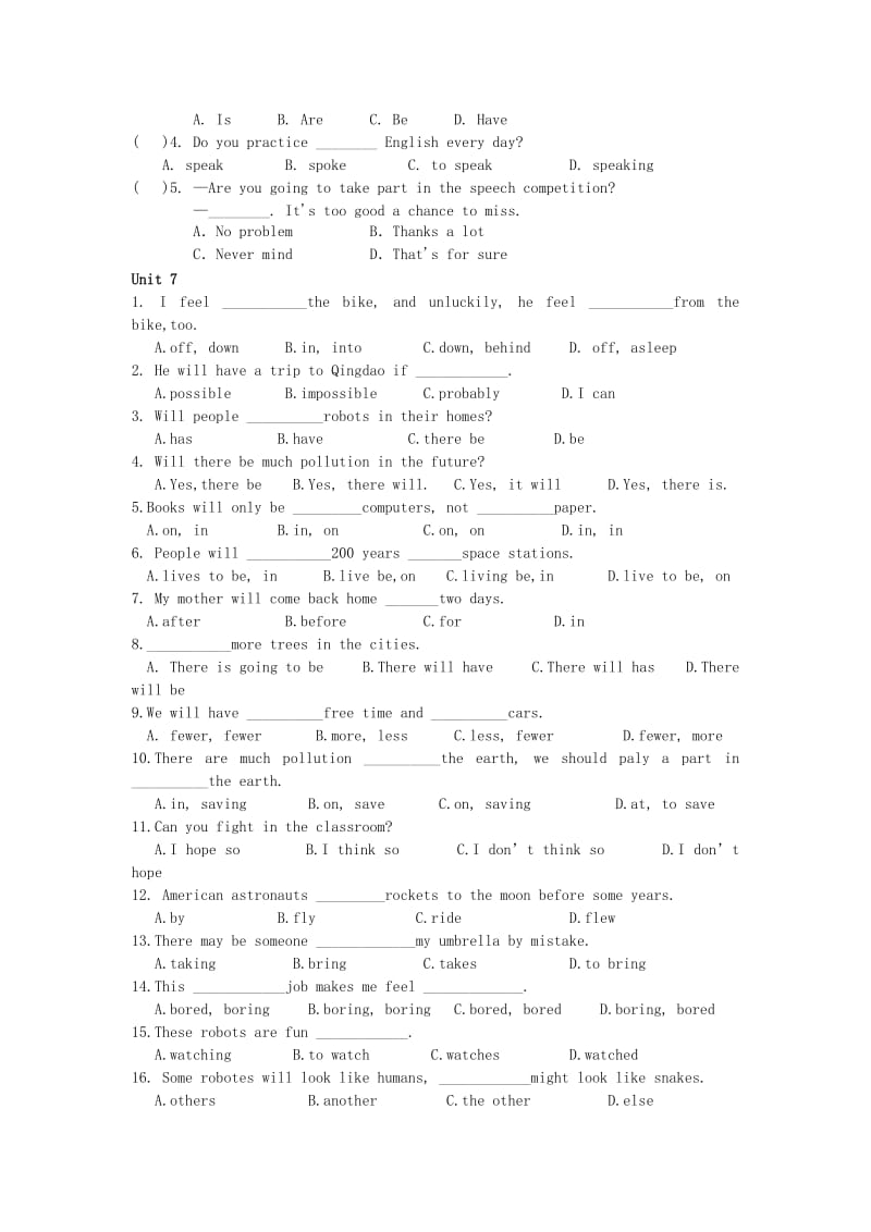 山东省临沭县青云镇中学八年级英语复习练习题.doc_第3页