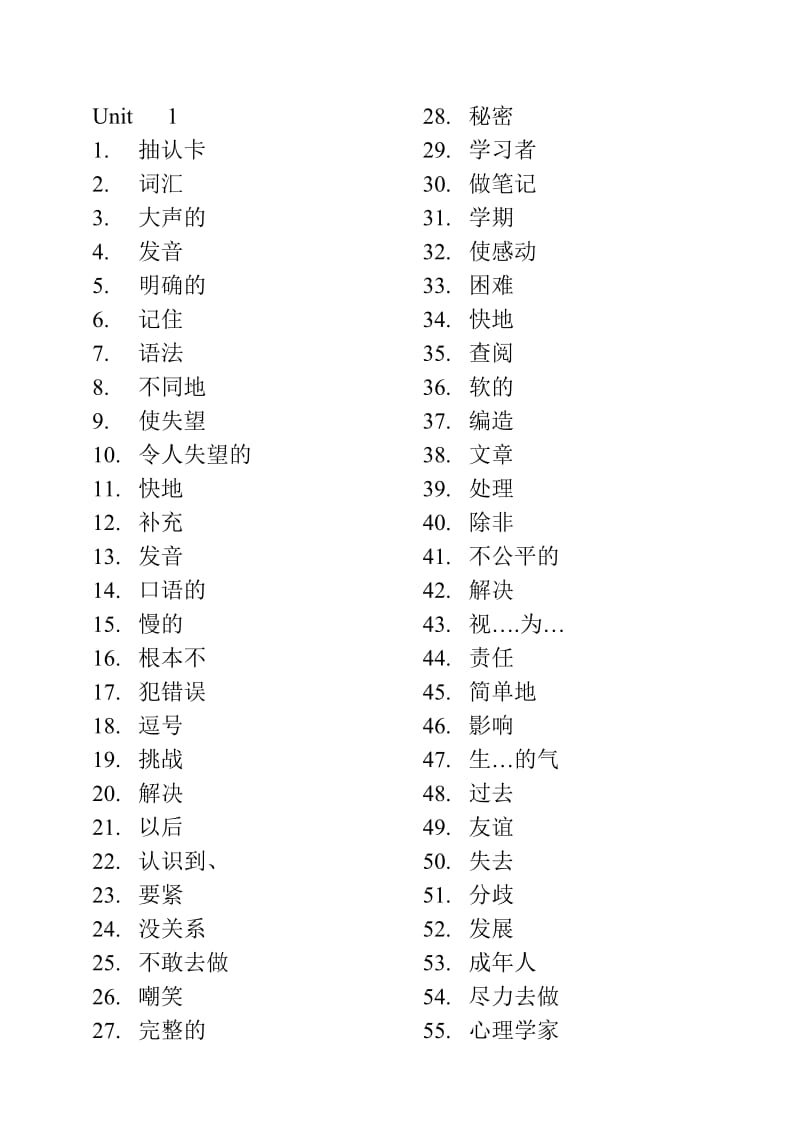 英语新目标九年级1-15单元单词.汉语版.doc_第1页