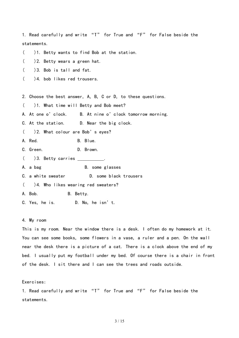 小学六年级英语阅读理解专项习题(2).docx_第3页