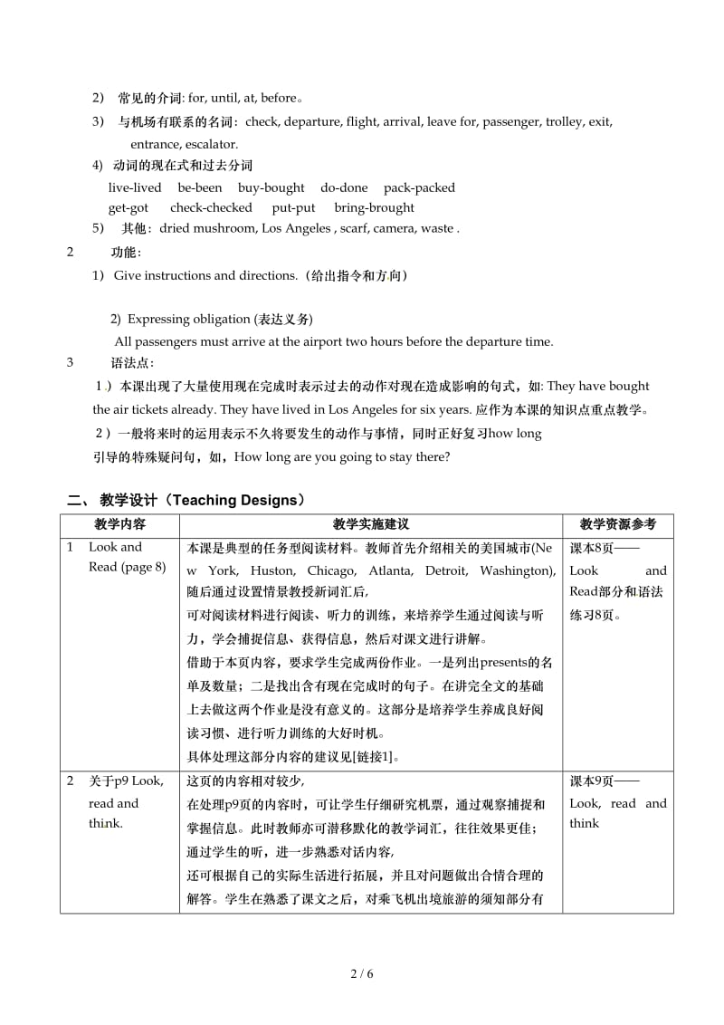 牛津上海版六年级下英语Unit2Atthe airport教案.docx_第2页