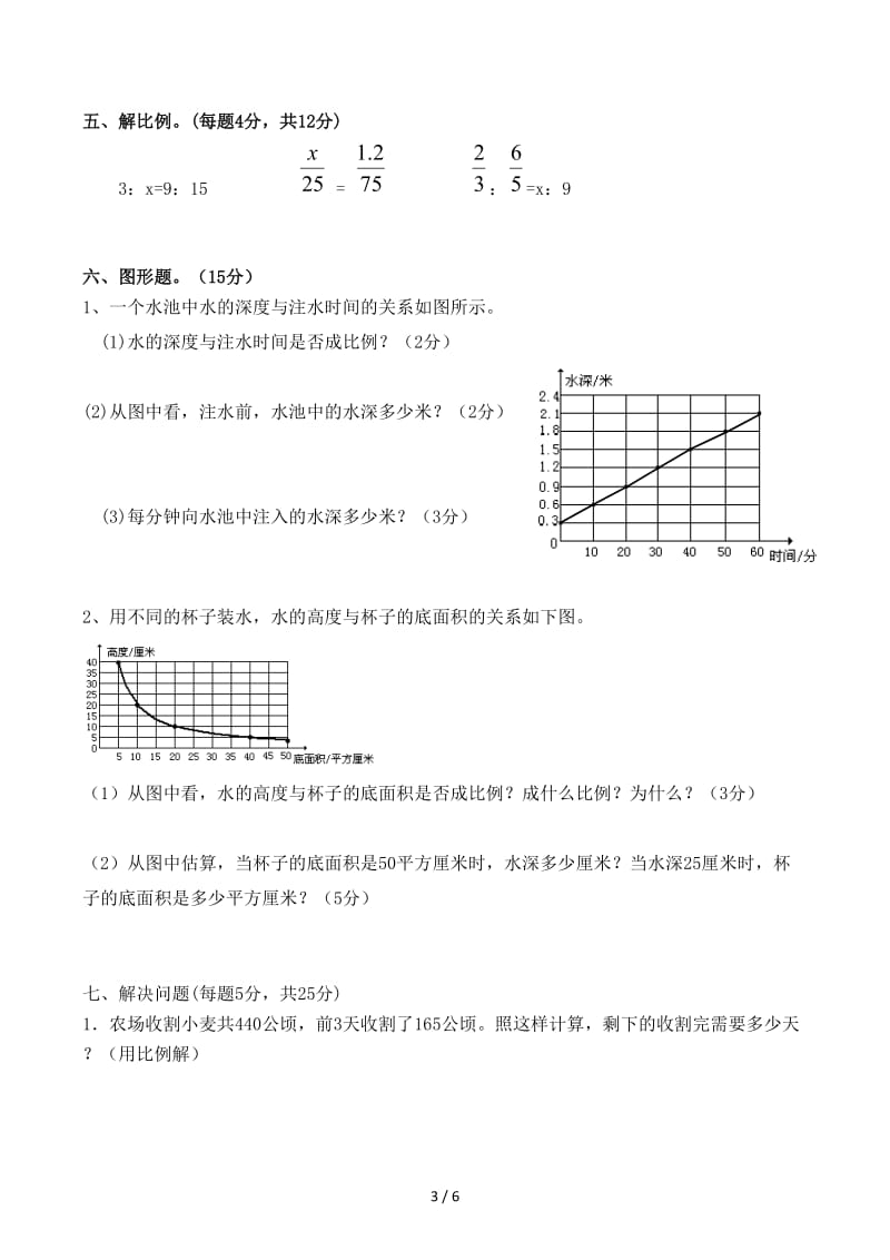 人教版六年级数学下学期第四单元测试卷及答案(1).docx_第3页