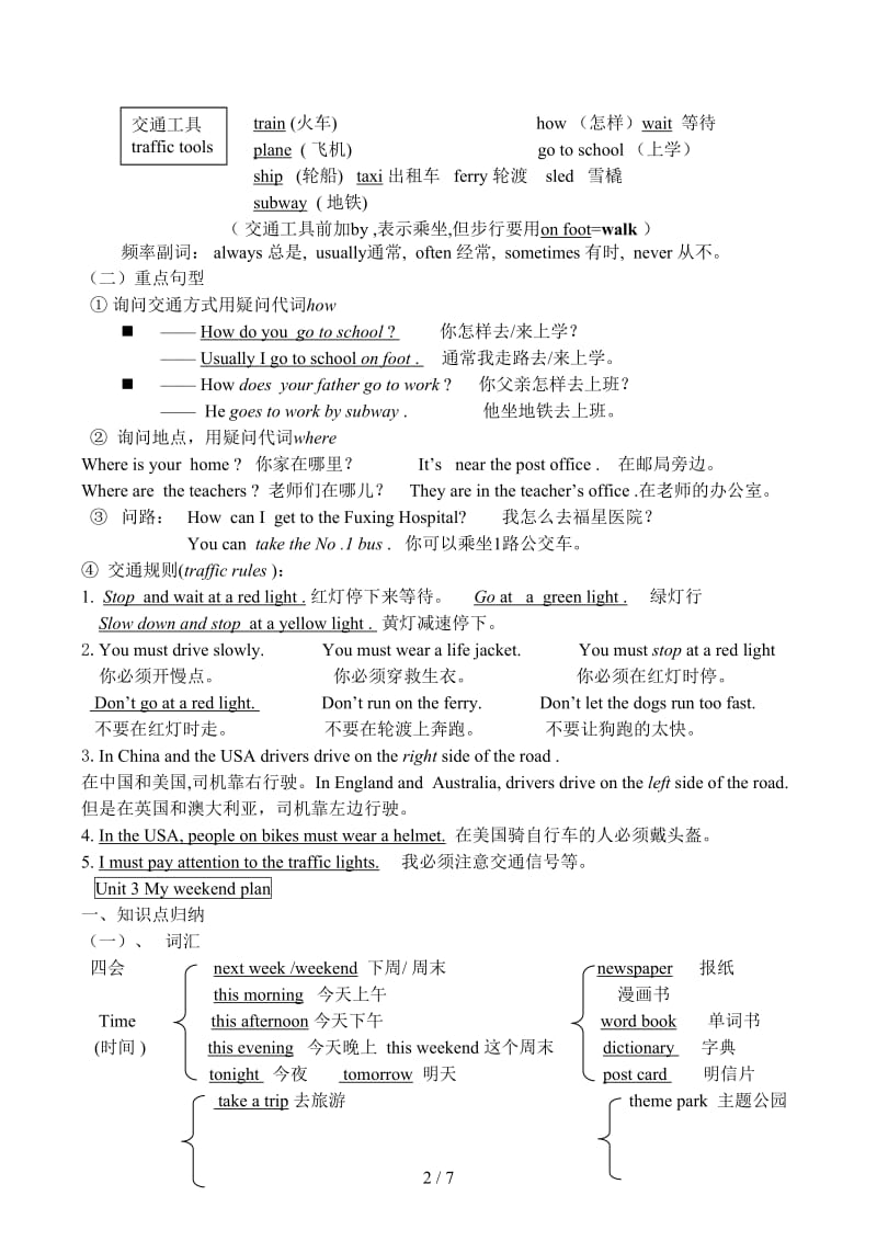 六年级上册英语期末复习知识点汇总.docx_第2页