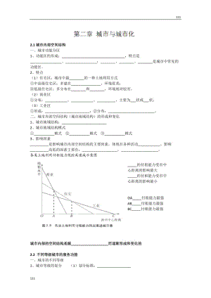 高一地理《第二章城市與城市化》期末復(fù)習(xí)學(xué)案