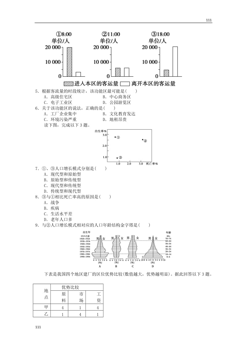 高考备考专题地理必修二复习练习1_第2页