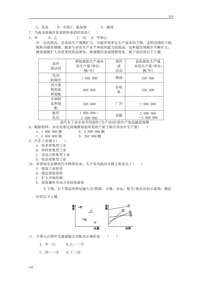 高考地理新人教版必修二综合复习训练集合25_第2页