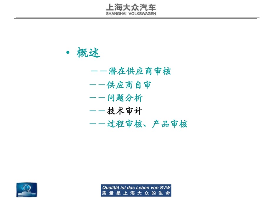 供应商技术审计资料上海大众_第1页